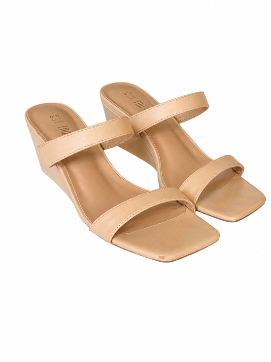Dream Pairs Shoes - Dream Pairs Nude Strappy Slide Sandals – Women’s Size 6.5 – Block Heel Mules